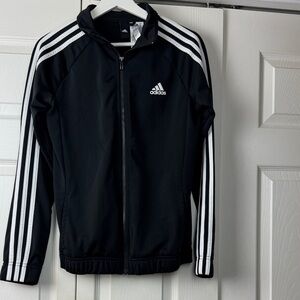Adidas Kids Black and White Zip-Up Jacket